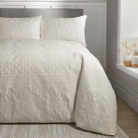 Avery Stripe Beige Microfibre Duvet Cover Set - Natural
