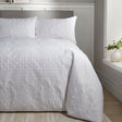 Avery Stripe Beige Microfibre Duvet Cover Set - White