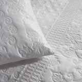 Avery Stripe Beige Microfibre Duvet Cover Set - White - Avery Stripe Duvet Cover Set In White 3