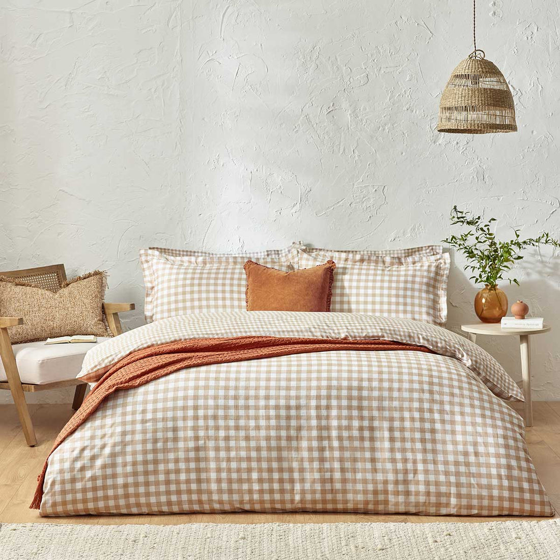 Barton Biscuit 100% Cotton Duvet Cover Bedding Set