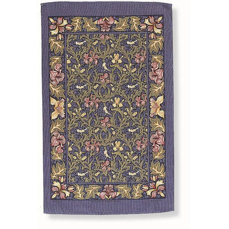 Birds & Iris Blue Cotton Tea Towel in Blue
