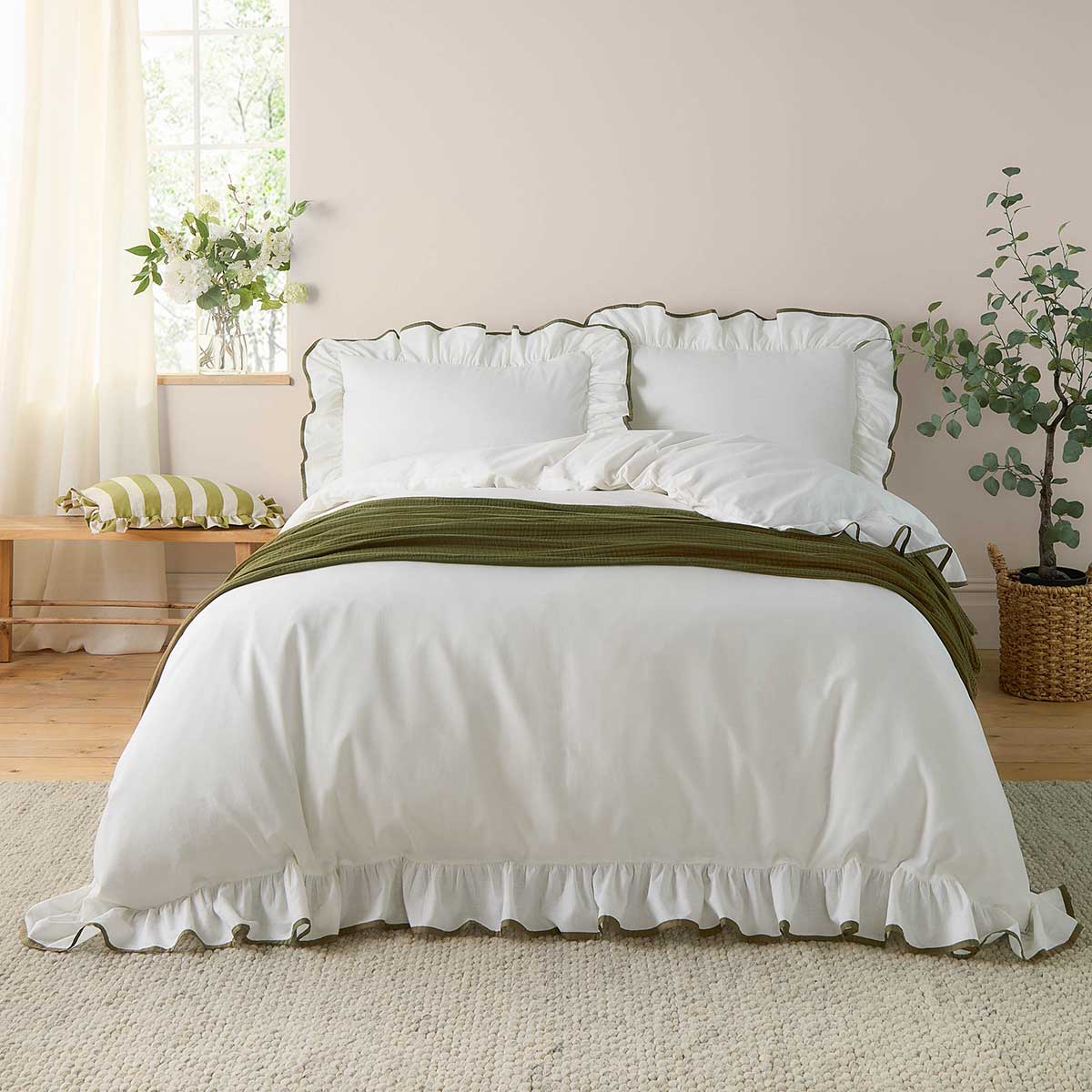 Blousey Duvet Cover Set - Olive