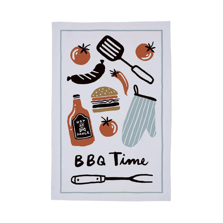 BBQ Time Cotton Tea Towel by Ulster Weavers