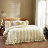 Birdie Stripe Duvet Cover Set - Butter Yellow
