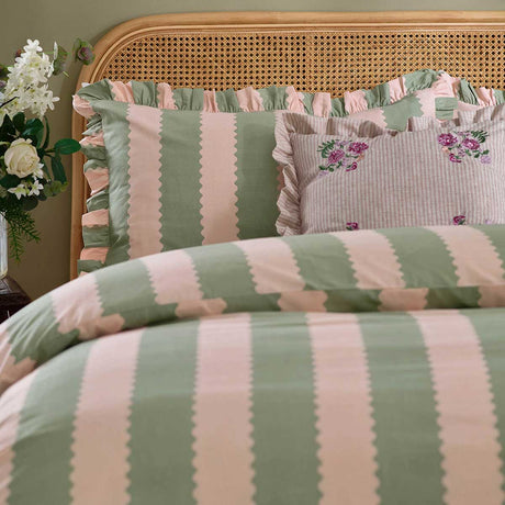 Birdie Stripe Duvet Cover Set by Wylder Nature