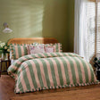 Birdie Stripe Duvet Cover Set - Pink / Green