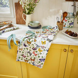 Butterfly Grove Cotton Apron in Blue