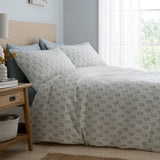 Dreams & Drapes Decorative Block Floral Blue Jacquard Duvet Cover Set 2