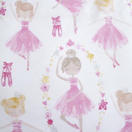 Ballet Dancer Kids Polycotton Duvet Cover Set Pink Single & Toddler Bedding - Ballet Dancer Duvet Cover Set In Pink 3