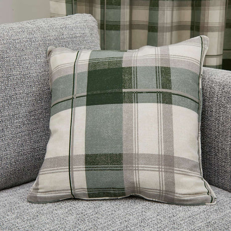 Balmoral Check Cushion Cover Cosy Tartan Pattern 43cm x 43cm - Bottle Green - Balmoral Check Cushion In Bottle Green 43 X 43Cm 2