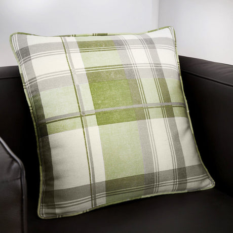 Balmoral Check Cushion Cover Cosy Tartan Pattern 43cm x 43cm - Green