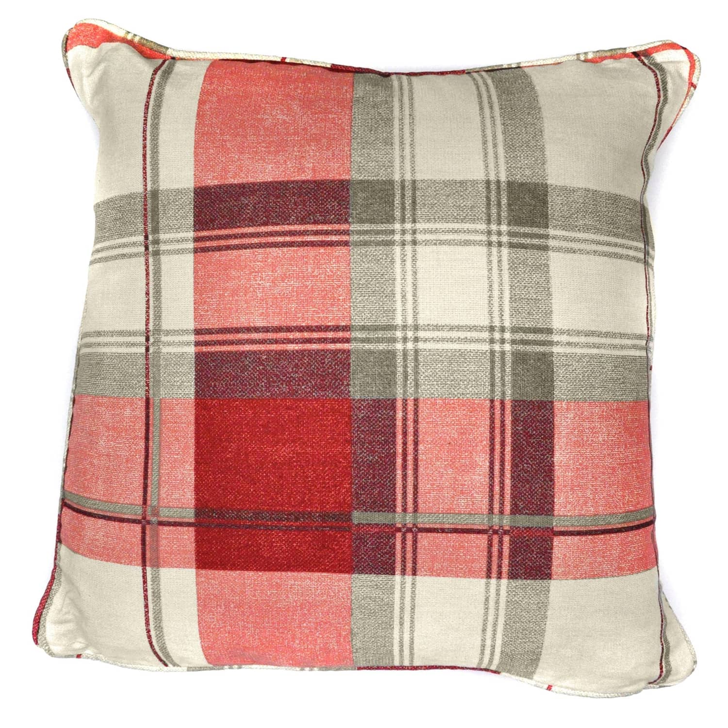 Balmoral Check Cushion Cover Cosy Tartan Pattern 43cm x 43cm - Ruby
