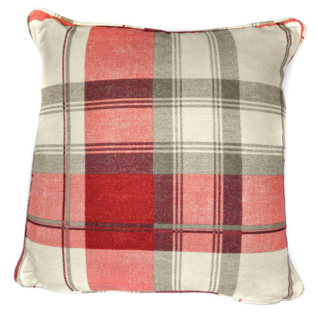 Balmoral Check Cushion Cover Cosy Tartan Pattern 43cm x 43cm - Ruby