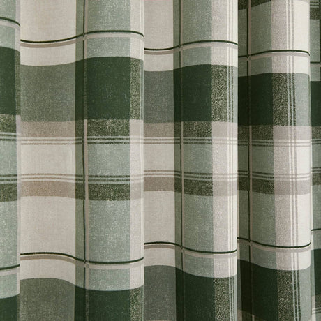 Balmoral Tartan Check Eyelet Curtains - Bottle Green Light Filtering - Balmoral Check Eyelet Curtains In Bottle Green 3