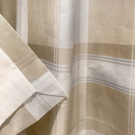 Balmoral Tartan Check Eyelet Curtains - Natural Light Filtering - Balmoral Check Eyelet Curtains In Natural 2