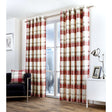 Balmoral Tartan Check Eyelet Curtains - Ruby Light Filtering