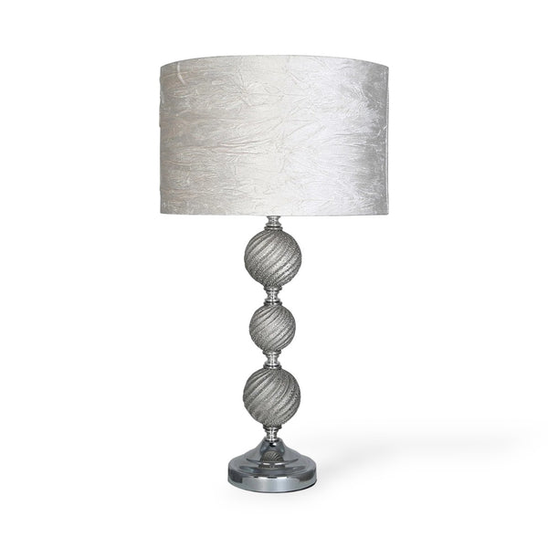 Bauble Silver & Ivory Ball Table Lamp 58cm