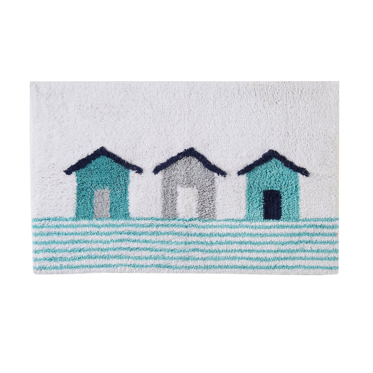Beach Huts 100% Cotton Bath Mat - Beach Huts Bath Mat In Blue 50 X 80Cm 2