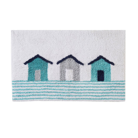 Beach Huts 100% Cotton Bath Mat - Beach Huts Bath Mat In Blue 50 X 80Cm 2