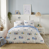 Beach Huts Polycotton Duvet Cover Set - Blue
