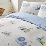Beach Huts Polycotton Duvet Cover Set - Blue - Beach Huts Duvet Cover Set In Blue 2