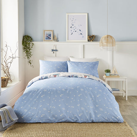 Beach Huts Polycotton Duvet Cover Set - Blue - Beach Huts Duvet Cover Set In Blue 4