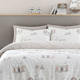 Beach Huts Polycotton Duvet Cover Set - Natural - Beach Huts Duvet Cover Set In Natural 2