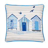 Beach Hut Outdoor Cushion Cover 43cm x 43cm - Blue - Beach Huts Outdoor Cushion In Blue 43 X 43Cm 2