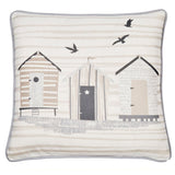 Beach Hut Outdoor Cushion Cover 43cm x 43cm - Natural - Beach Huts Outdoor Cushion In Natural 43 X 43Cm 3
