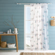 Beach Huts Slot Top Voile Curtain Panel - Blue