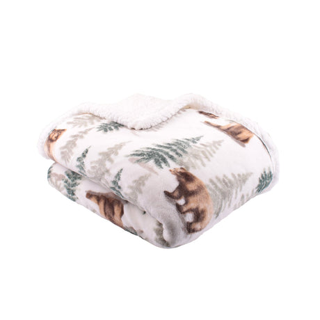 Bear Walks Cosy Fleece Throw