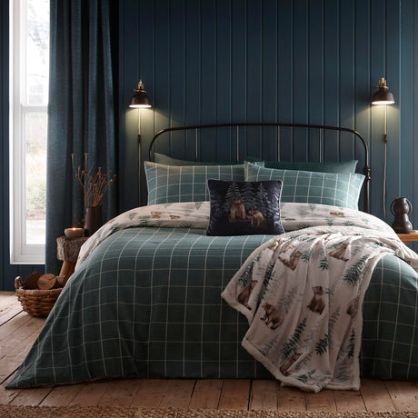 Bear Walks Cosy Fleece Throw - Bear Walks Bedspread In Natural 150 X 200Cm 2