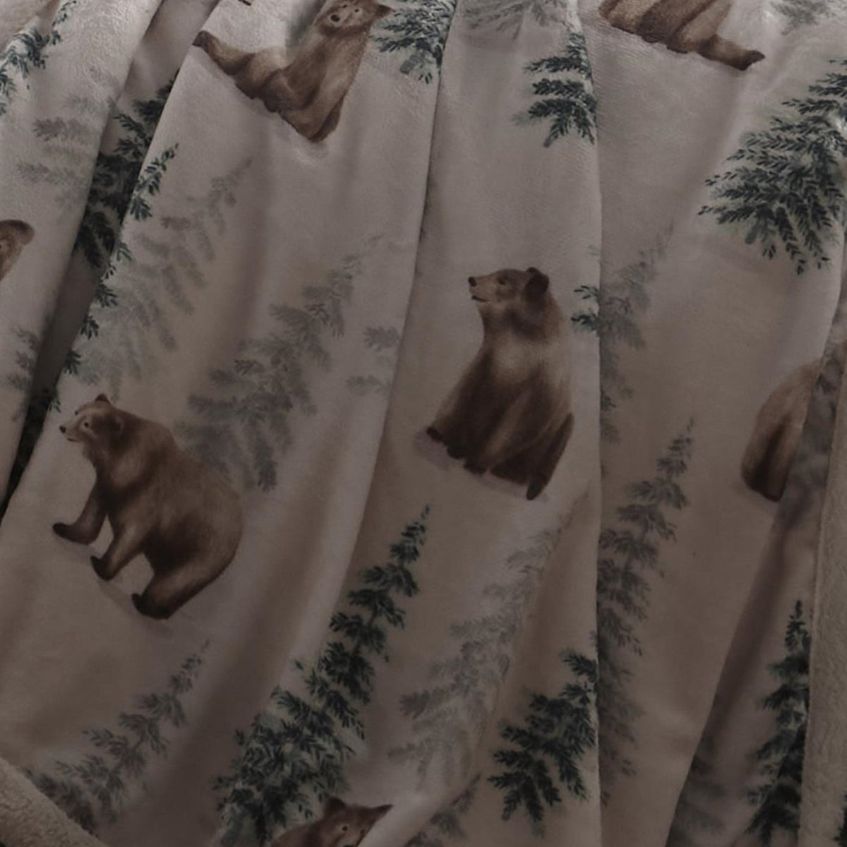 Bear Walks Cosy Fleece Throw - Bear Walks Bedspread In Natural 150 X 200Cm 4