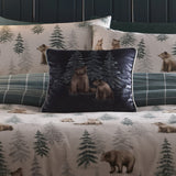 Bear Walks Forest Green Velvet Cushion Cover - Bear Walks Cushion In Teal 43 X 43Cm 2