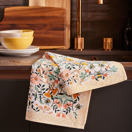 Ulster Weavers Bee Bloom Floral Tea Towel - Bee Bloom Cotton Tea Towel In Multicolour 2