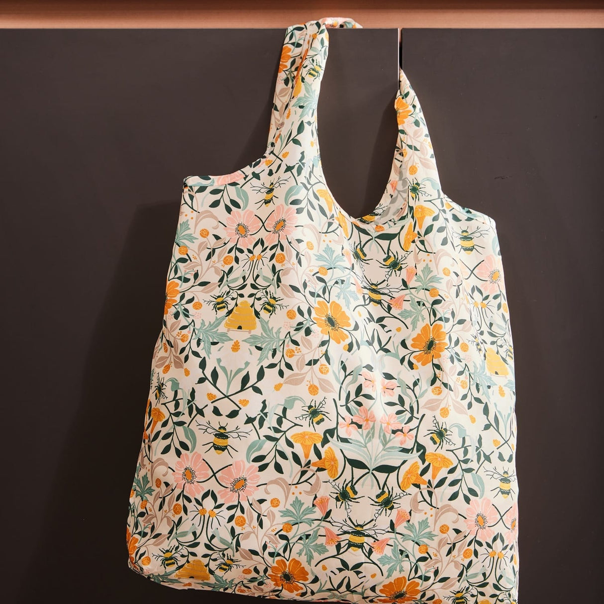 Ulster Weavers Bee Bloom Floral Packable Shopping Bag - Bee Bloom Foldable Tote Bag Medium In Multicolour 2