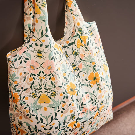 Ulster Weavers Bee Bloom Floral Packable Shopping Bag - Bee Bloom Foldable Tote Bag Medium In Multicolour 3