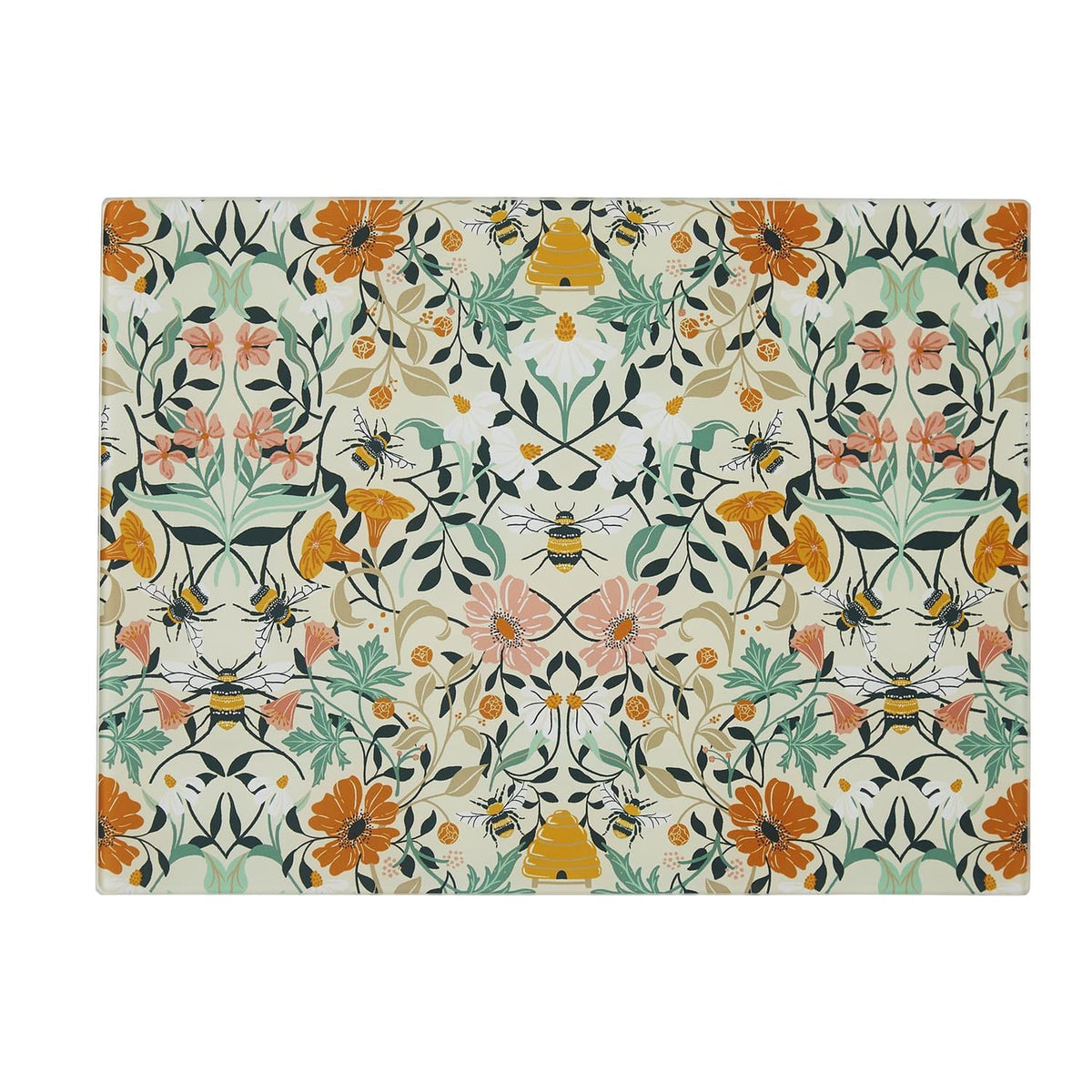 Ulster Weavers Bee Bloom Floral Glass Worktop Saver - Bee Bloom Glass Worktop Saver In Yellow 2