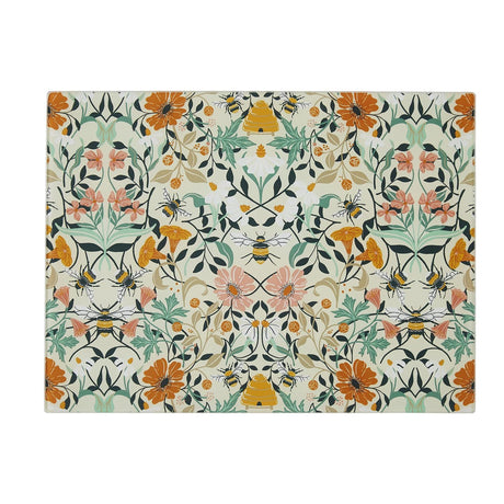 Ulster Weavers Bee Bloom Floral Glass Worktop Saver - Bee Bloom Glass Worktop Saver In Yellow 2