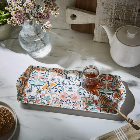 Ulster Weavers Bee Bloom Floral Small Tray - Bee Bloom Small Serving Tray In Yellow 2