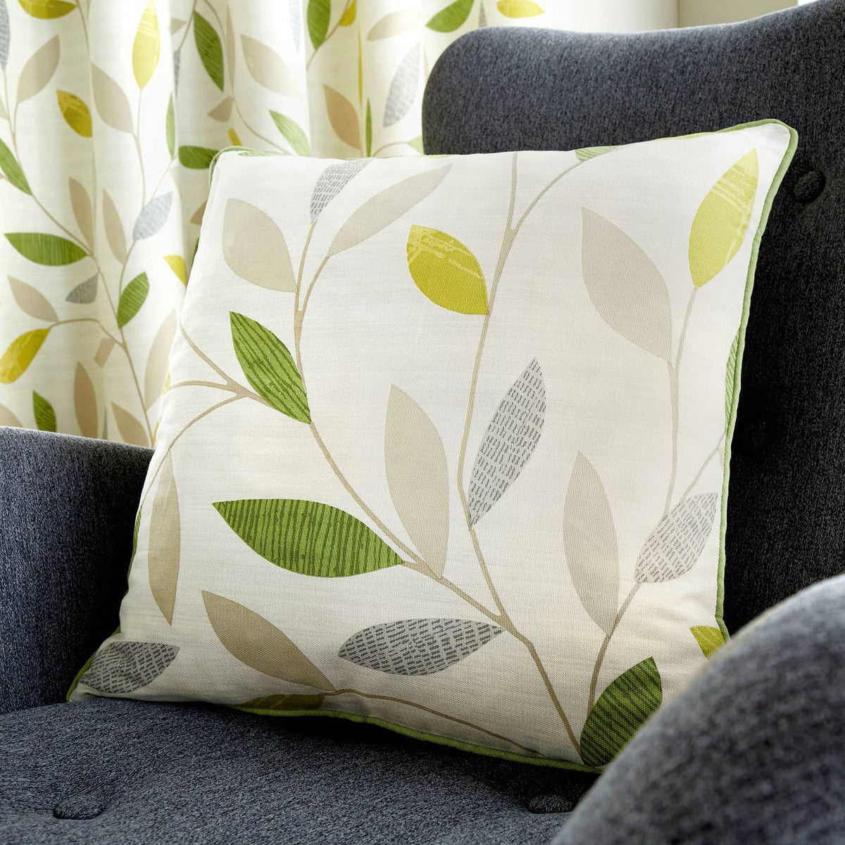 Beechwood Patterned Cushion Cover 43cm x 43cm (17" x 17") - Green