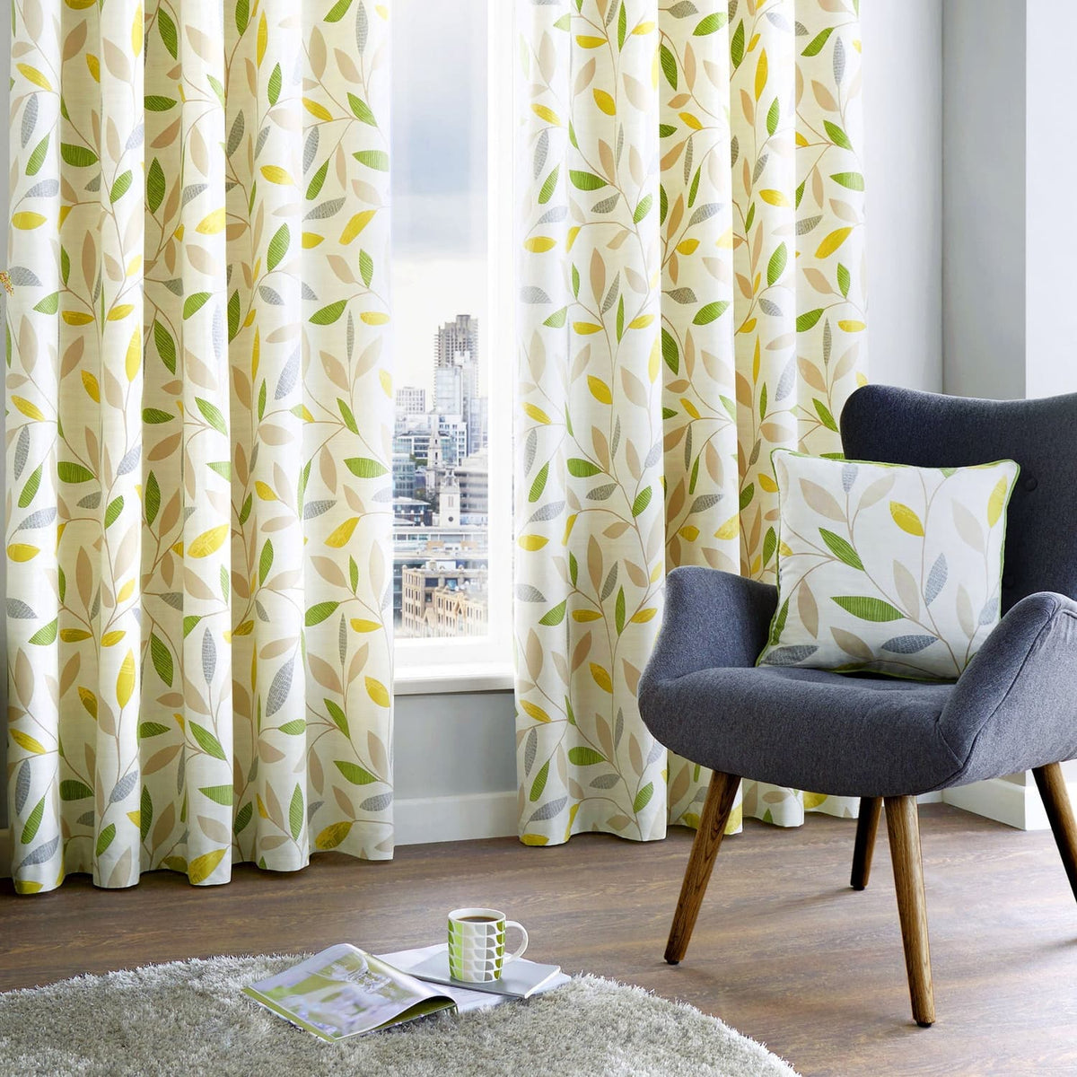 Beechwood Patterned Cushion Cover 43cm x 43cm (17" x 17") - Green - Beechwood Cushion In Green 43 X 43Cm 2