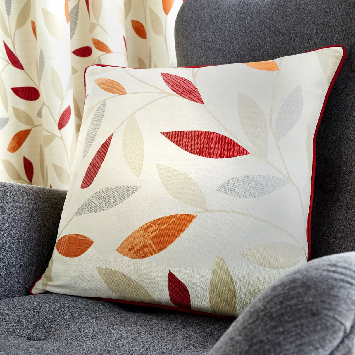 Beechwood Patterned Cushion Cover 43cm x 43cm (17" x 17") - Red