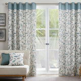 Beechwood Eyelet Curtains - Duck Egg Light Filtering Printed