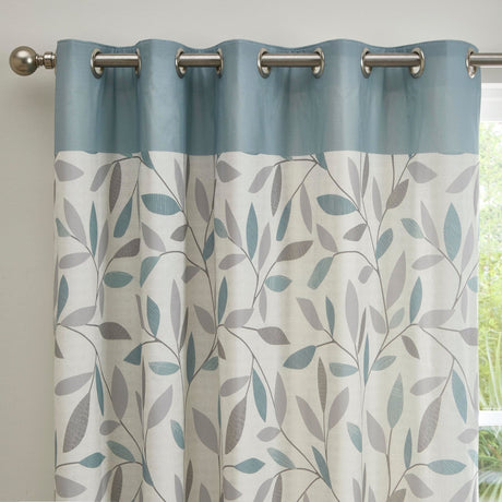 Beechwood Eyelet Curtains - Duck Egg Light Filtering Printed - Beechwood Eyelet Curtains In Duck Egg 2