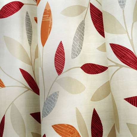 Beechwood Eyelet Curtains - Red Light Filtering Printed - Beechwood Eyelet Curtains In Red 2