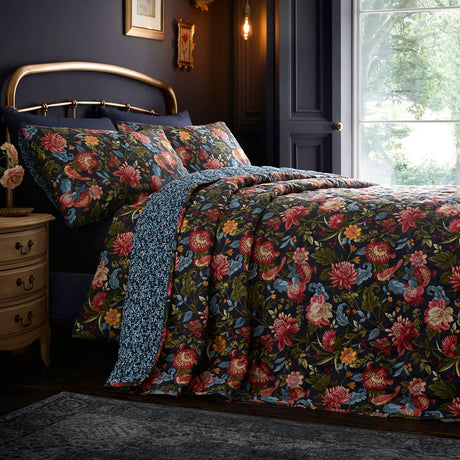 Bejewelled Cotton Bedspread 200cm x 230cm - Navy
