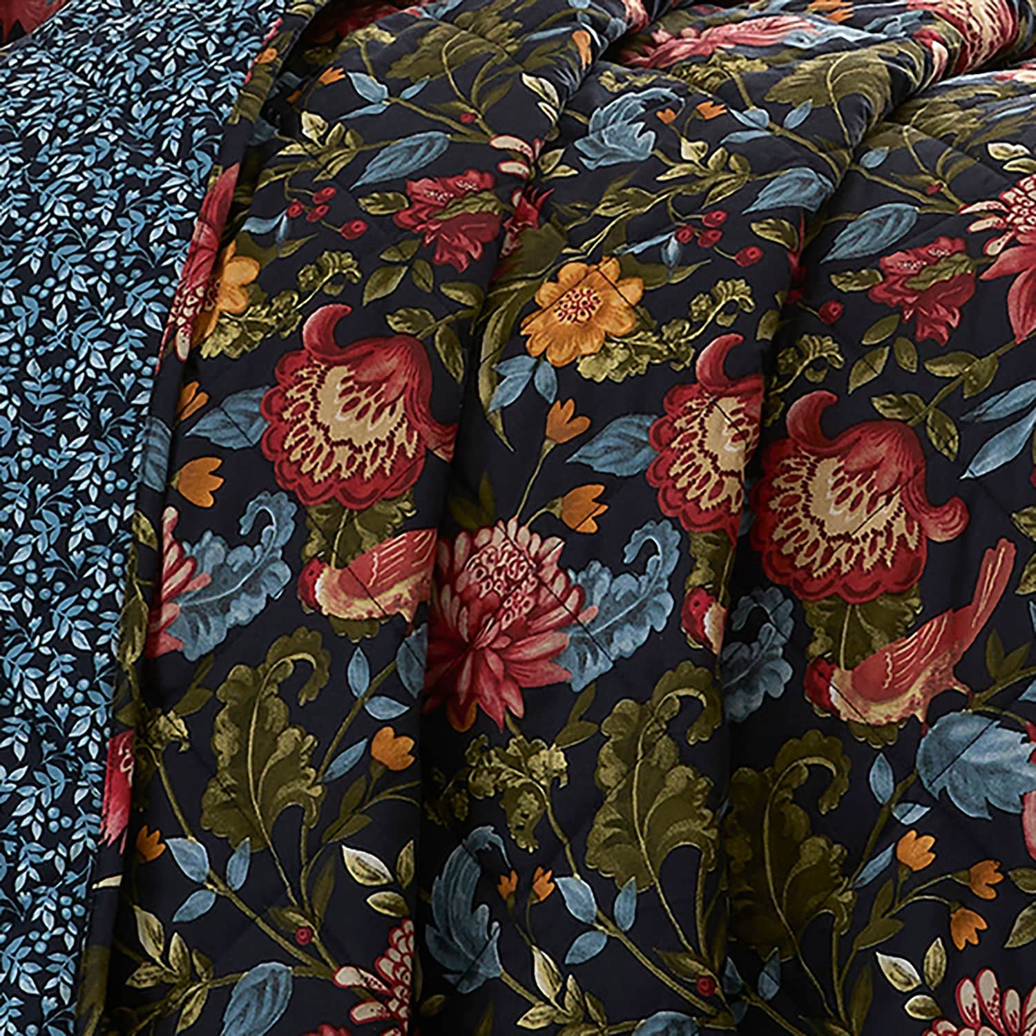 Bejewelled Cotton Bedspread 200cm x 230cm - Navy - Bejewelled Bedspread In Navy 200 X 230Cm 3
