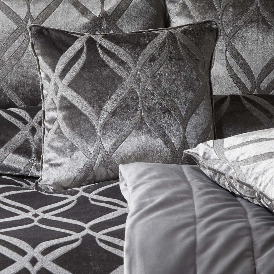 Belfort Velvet Slate Cushion Cover 43cm x 43cm