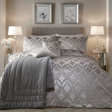 Belfort Velvet Duvet Cover Set - Silver